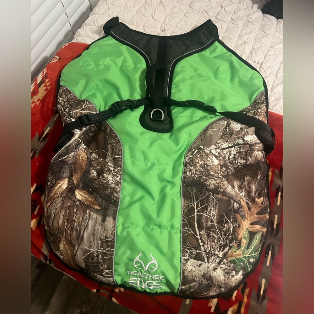 Green and Camouflage Realtree Dog Jacket